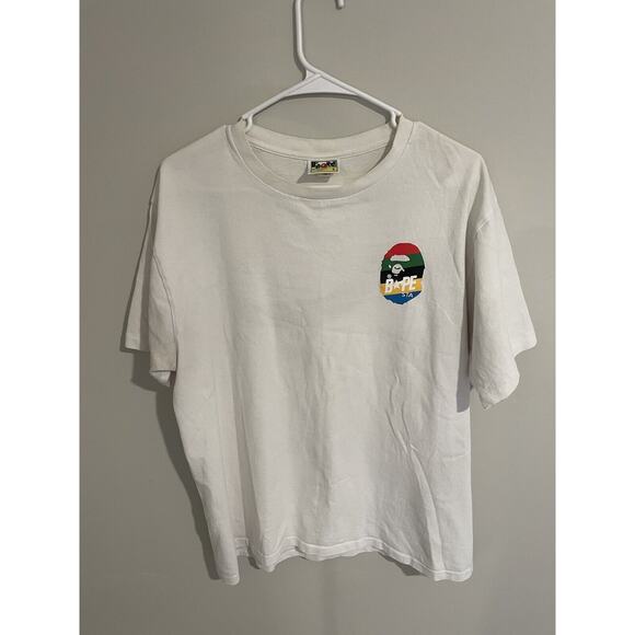 Bape Multi Color Sta Logo Tee White Size Large A Bathing Ape - Picture 1 of 9